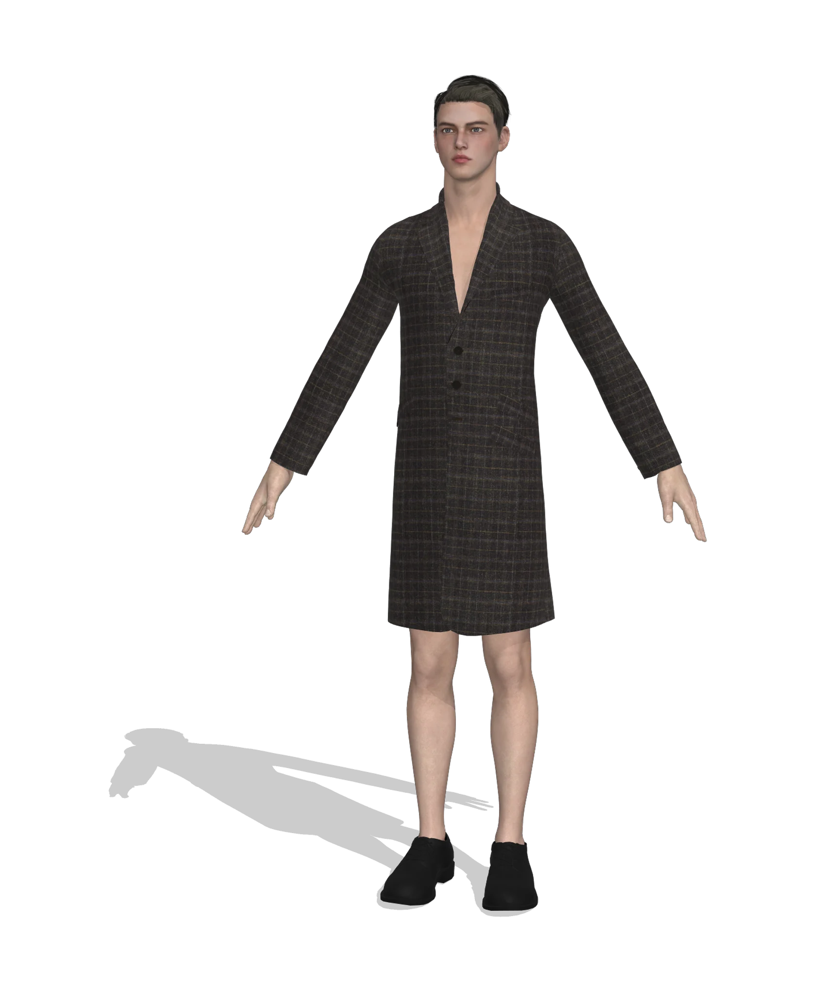 KDscion m4 single breasted long coat - above knee height